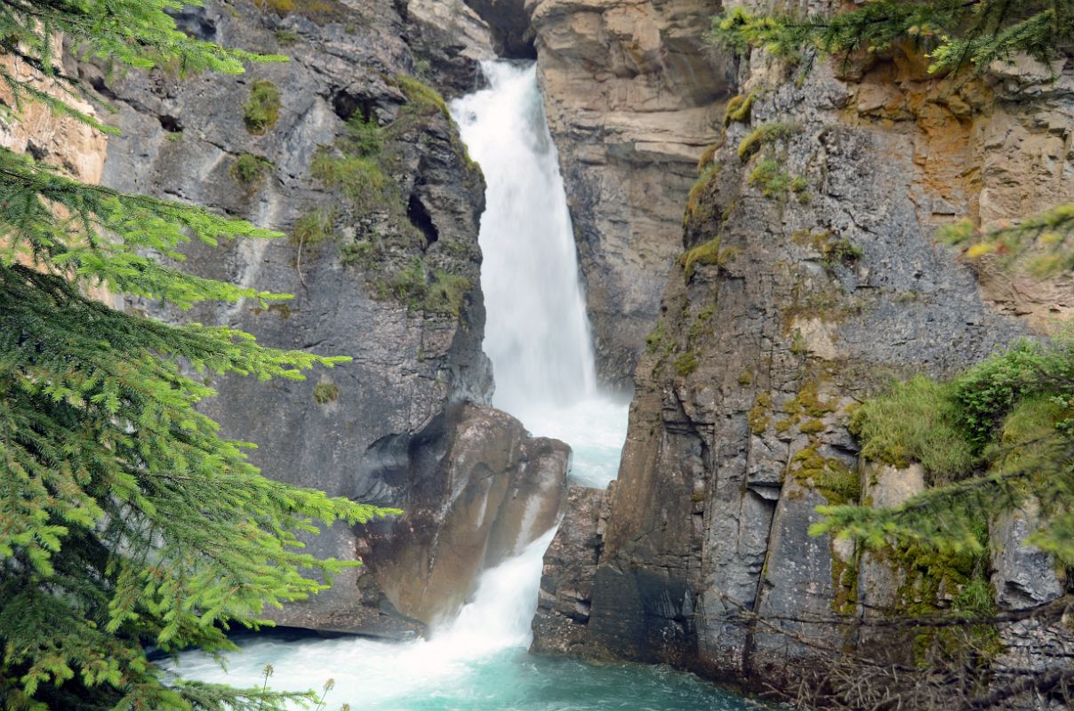 04 Lower Falls In Johnston Canyon In Summer